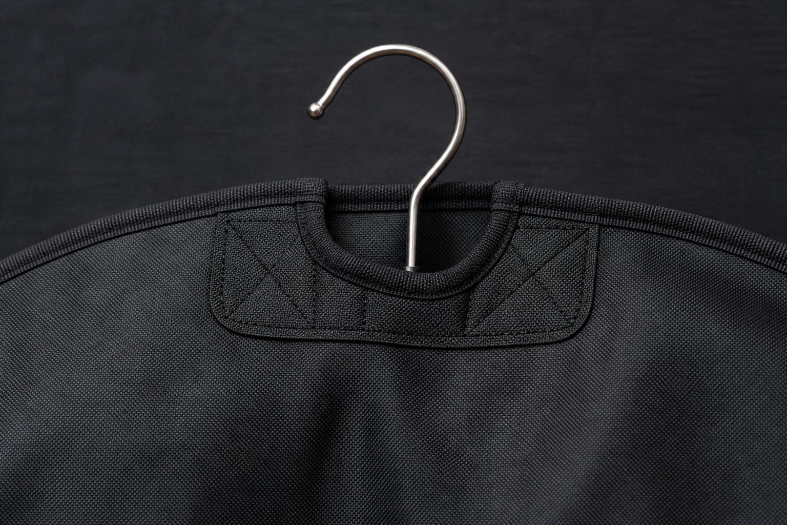 hanger openings and metal hooks for custom hanging suit bags